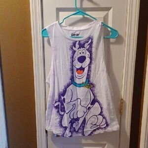 White Tank Top with Scooby-Doo Graphic